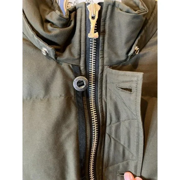 Moose Knuckle Down Filled Canada Men's Khaki Parka Hooded Coat Size XL